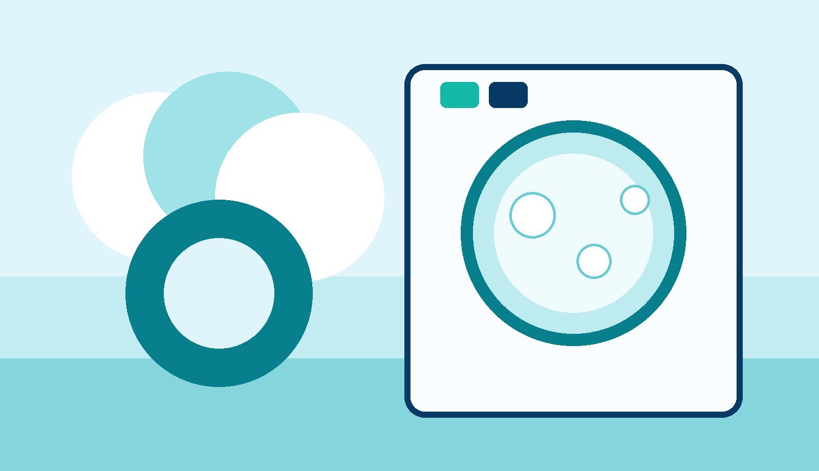 Fresh laundry beside a modern washing machine